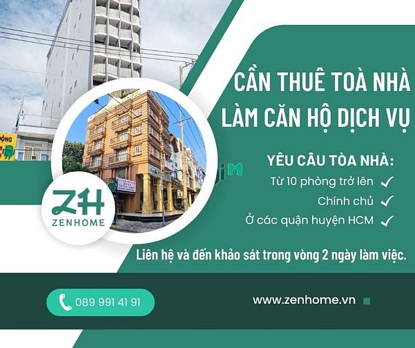 Hình ảnh Cần Thuê TÒA NHÀ Làm Căn Hộ Dịch Vụ