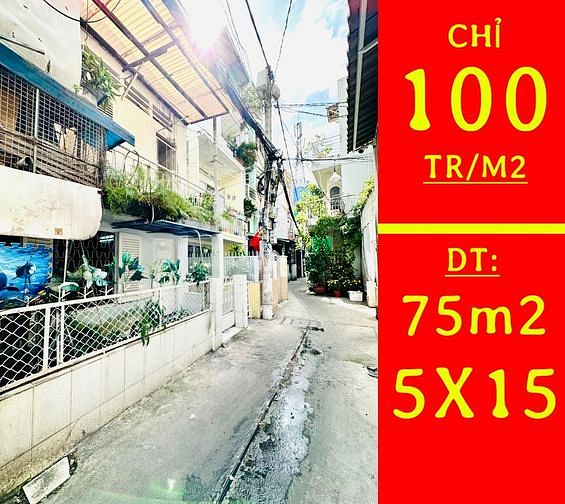 Hình ảnh Bùi Thị Xuân, P.3 Tân Bình, Dt:75m2- 5x15 - Giá 7,5 Tỷ (100tr/m2)
