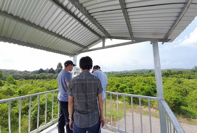 Hình ảnh vườn quýt Ngọc Định, view hồ Trị An.