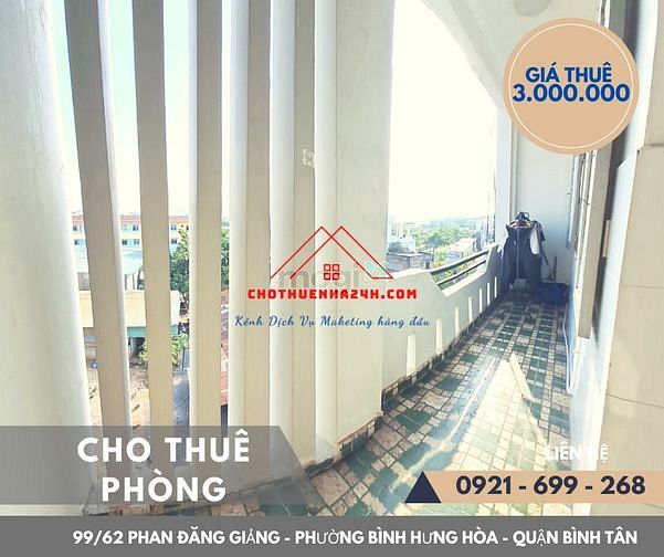 Hình ảnh Cho Thuê Phòng 25m2, có Gác số 99/62 Phan Đăng Giảng, P.BHH, Bình Tân