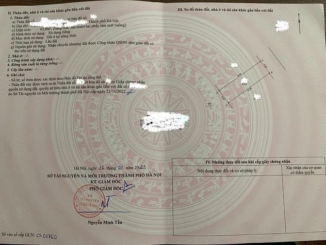 Hình ảnh Bán nhanh tìm khách thiện chí đất Hà Nội hơn tỷ