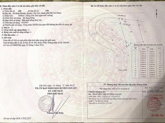 Hình ảnh Bán lô đất đẹp giá rẻ tại xã Bình Khánh Cần Giờ, 2000m, giá 1.3 tỷ