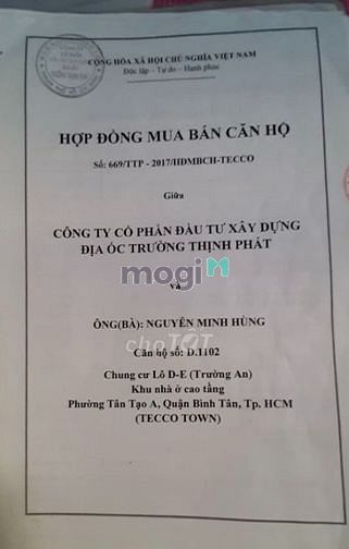 Hình ảnh Bán Trang Chủ MB66.COM / Đăng Ký Tặng 66K 92m2 căn góc tầng 11 C/C Tecco Town Bình Tân