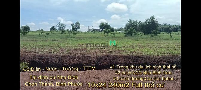 Hình ảnh 10mx24m 240m Thổ Cư, Đất Tái Định Cư Nha Bích-Chơn Thành, Bình Phước