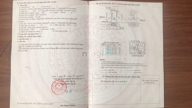 Hình ảnh Bán nhà 10/62/12 Kỳ Đồng Phường 4 Quận 3