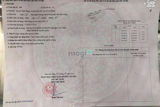 Hình ảnh Bán lô đất MT đường nhựa 8m Lý Nhơn Cần Giờ, 1000 m2, giá 6 tỷ