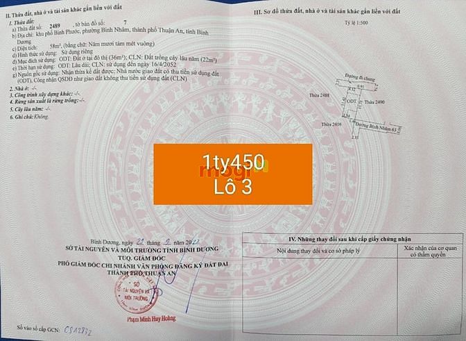 Hình ảnh Đất bán gần chợ bình nhâm - sổ hồng riêng cc ngay