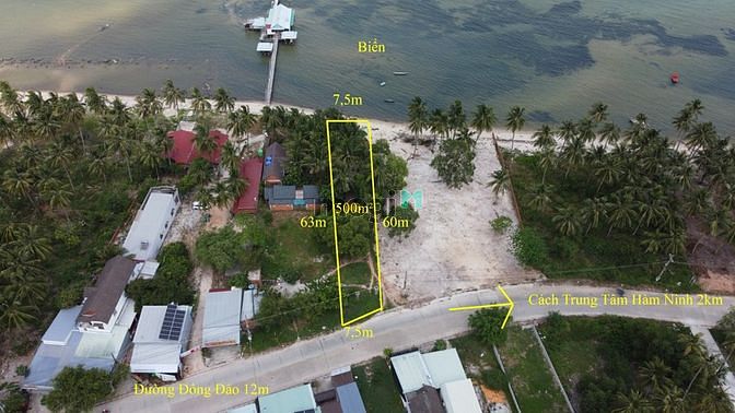 Hình ảnh bán 500 m2 đất biển mặt tiền hàm ninh phú quốc. Sivaland.com