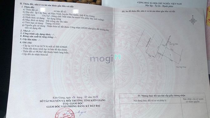 Hình ảnh bán đất thổ cư mặt tiền biển cây sao phú quốc. Sivaland.com