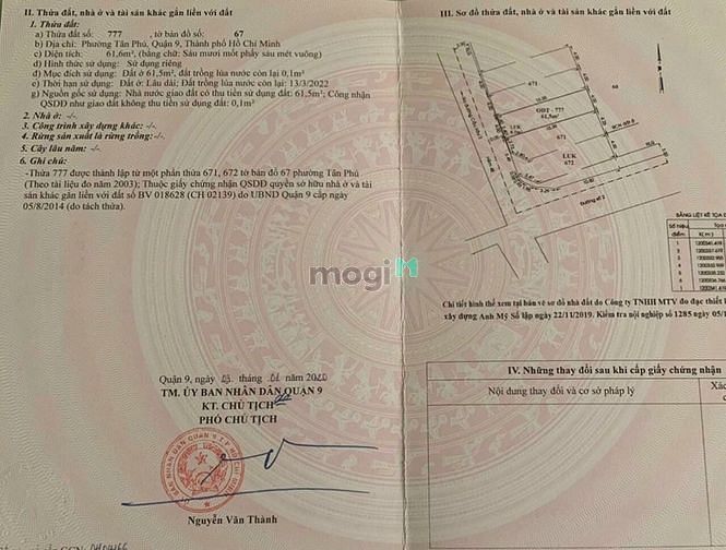 Hình ảnh Bán Lô Đất Mặt Tiền Hẻm 48 Đường Cầu Xây 2, P.Tân Phú