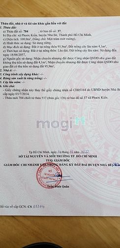 Hình ảnh Đất Phước kiển, Nhà bè. DT 5m*20m, 100 m2 thổ cư. 3,15 tỷ.