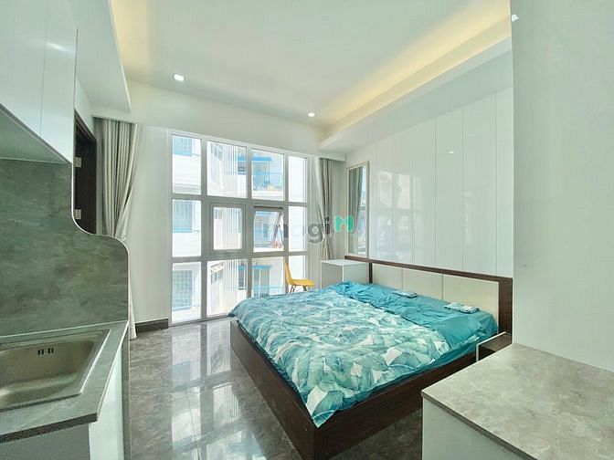 Hình ảnh Studio trống sẵn, nội thất đầy đủ, có thang máy, nhiều tiện ích