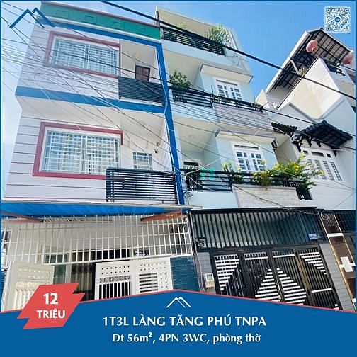 Hình ảnh VLR[NC]- Nhà 1T3L 4PN 3WC HXT Làng Tăng Phú chỉ 12TR