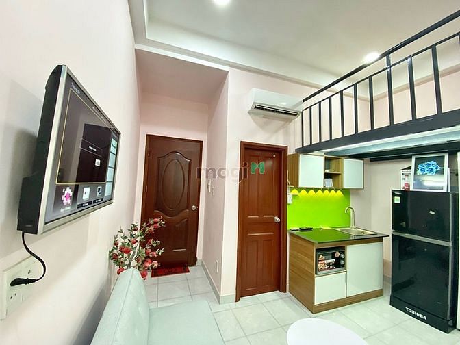 Hình ảnh Studio Full nội thất, Bancon, cửa sổ gần cầu vượt Hoàng Hoa Thám