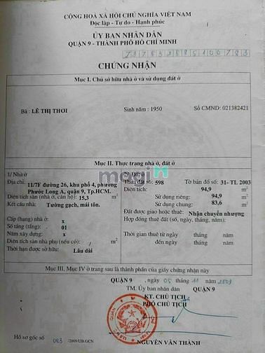 Hình ảnh BDS HÙNG VĨ LAND [NC] Đất 95m2 26/ Tây Hoà Q9 chie 3.5 tỷ 05/04/2023