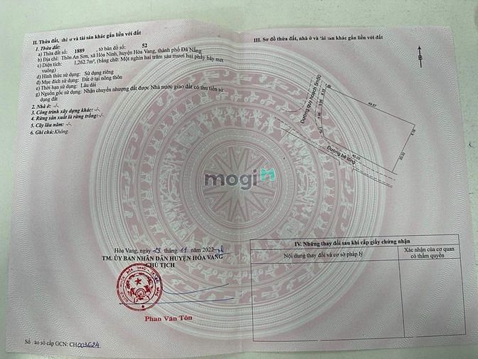 Hình ảnh Đất 2 MT khu nhà vườn Hòa Ninh, sát sân golf Bà Nà Hill 1262,7m2 đất ở