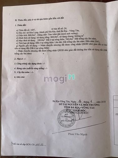 Hình ảnh Cần Bán Đất Nông Nghiệp Hòa Long