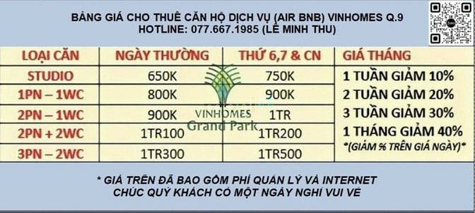 Hình ảnh Cập nhật giá cho thuê CĂN HỘ VINHOME Q9-SẴN PASS THẺ-