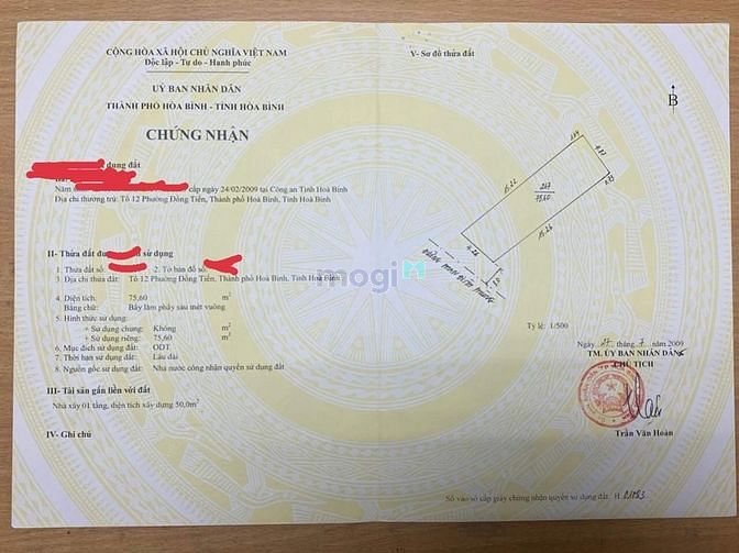 Hình ảnh Cần bán lô đất diện tích 75,6m2, đường Phan Đình Phùng, Tp. Hòa Bình