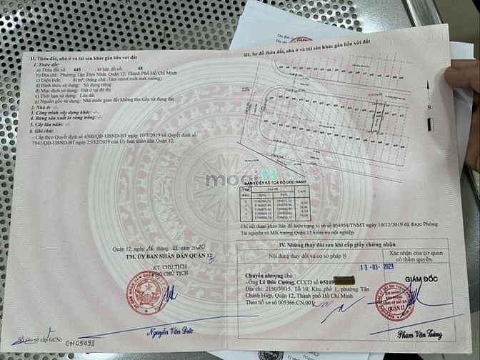 Hình ảnh Bán lô đất Quận 12 Tân Thới Nhất