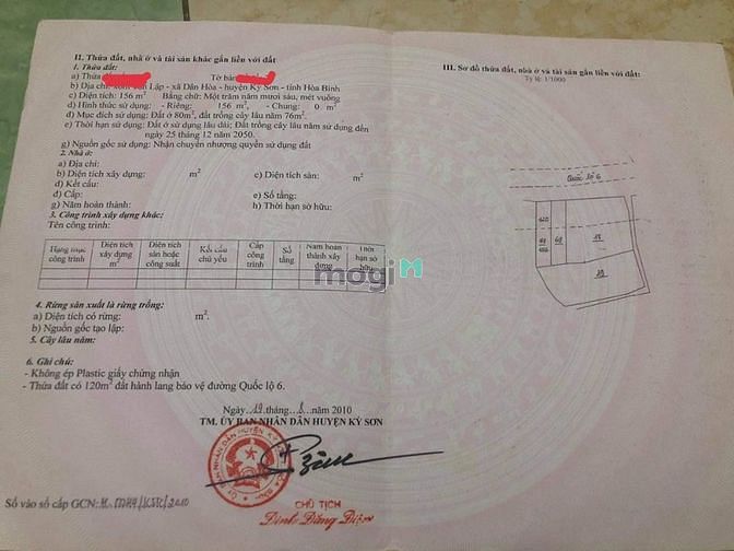 Hình ảnh Cần bán lô đất 156m2, ngay mặt đường QL6, Mt rộng 8.5m