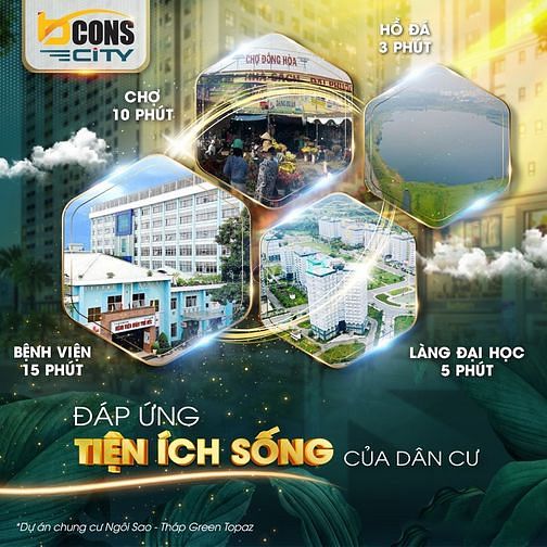 Hình ảnh Siêu hot - Độc nhất 2 căn siêu đẹp dự án Bcons City tháp Green Topaz
