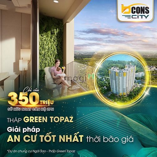 Hình ảnh Siêu hot - Độc nhất 2 căn siêu đẹp dự án Bcons City tháp Green Topaz