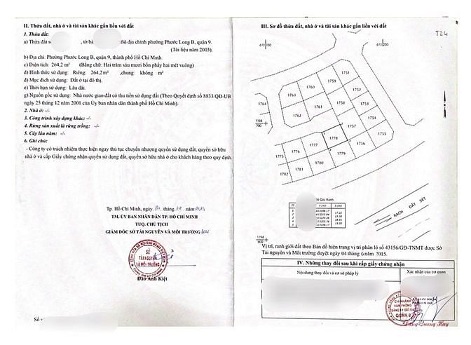 Hình ảnh Bán nền biệt thự KDC Phú Nhuận Q9, 264m2, giá rẻ 62tr/m2, 1 hầm 3 lầu