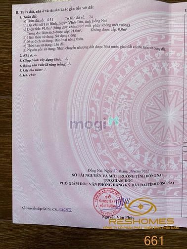 Hình ảnh Bán lô đất lavender DT 91m2, full thổ cư, dân cư ở kín, hướng đông,