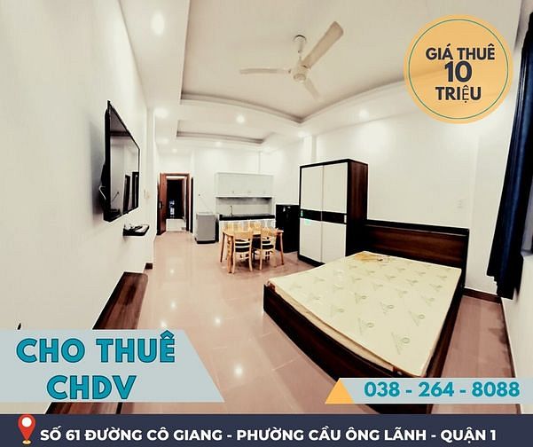 Hình ảnh Cho Thuê CHDV Cao Cấp MOONA, MỚI 100% số 61 Cầu Ông Lãnh, Quận 1
