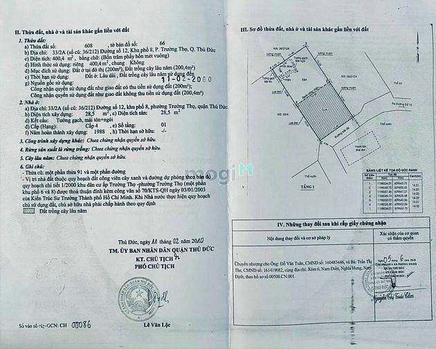 Hình ảnh BDS HVL CG Cần bán Đất BT đối diện chung cư Chương Dương, Trường Thọ