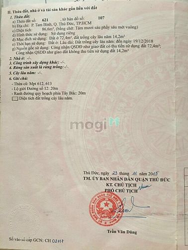 Hình ảnh Bán đất mặt tiền kinh doanh đường số 12 P tam bình .tp thủ đức