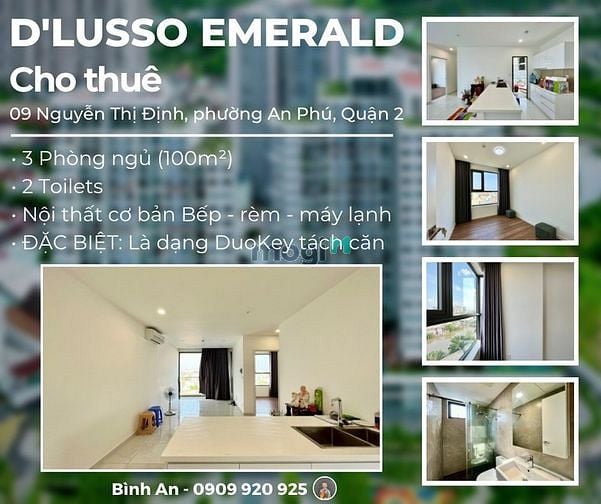 Hình ảnh Cho Thuê Căn Hộ 3 Phòng Ngủ NTCB D'Lusso Quận 2 Giá Chỉ 16 Triệu/tháng