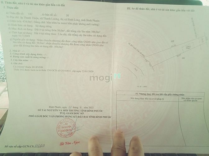 Hình ảnh Cắt lỗ mạnh lô đất thổ cư gần chợ Thanh Lương 434m2 giá 500triệu