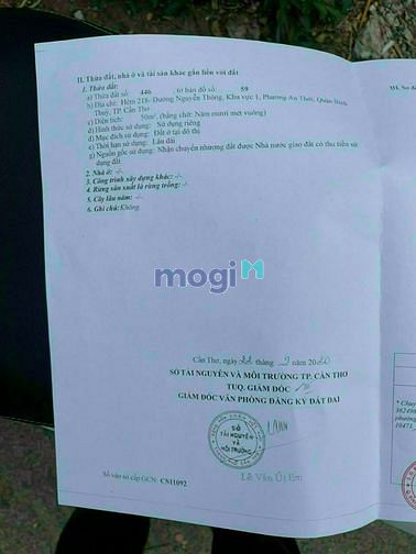 Hình ảnh Bán nền hẻm 218 nguyễn thông an thới bình thủy giá 1 tỷ 620