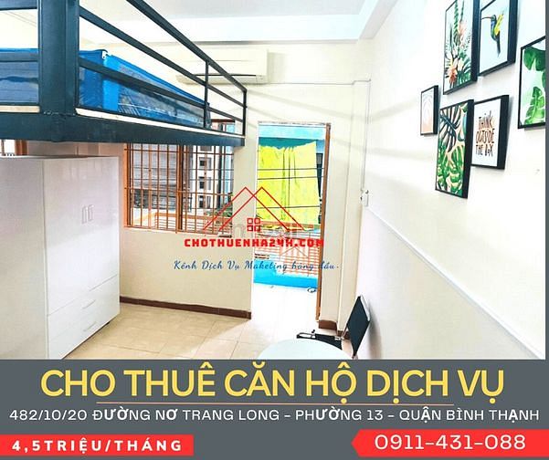 Hình ảnh CHDV 20m2 Nơ Trang Long, Bình Thạnh + Ban công cửa sổ, Gác, full nội t