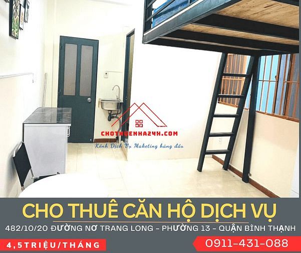 Hình ảnh CHDV 20m2 Nơ Trang Long, Bình Thạnh + Ban công cửa sổ, Gác, full nội t