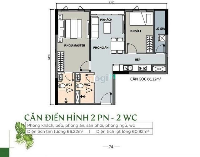 Hình ảnh Chủ ngộp gửi căn 66m2 (2pn2wc) giá chỉ 2 tỷ 4