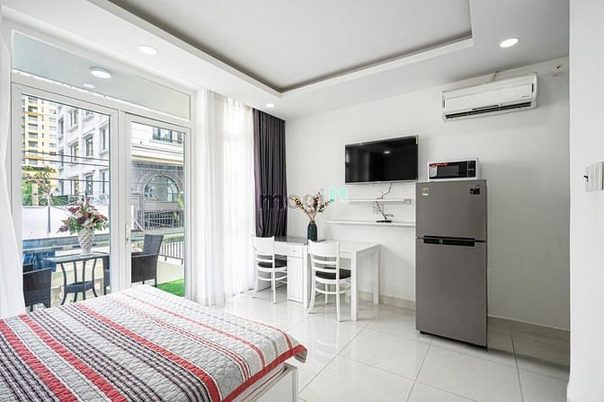 Hình ảnh Căn Hộ Studio ban công lầu 1 full nội thất - thoáng mát view cực xinh