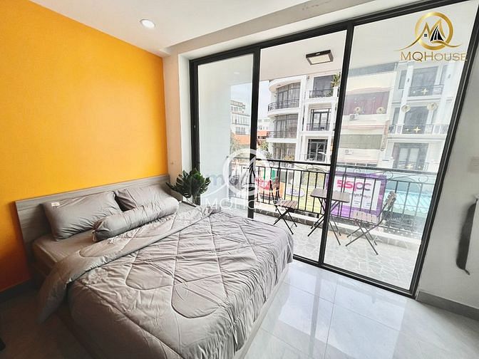 Hình ảnh studio bancony 35m2 full nội thất tòa nhà thang máy máy giặt riêng