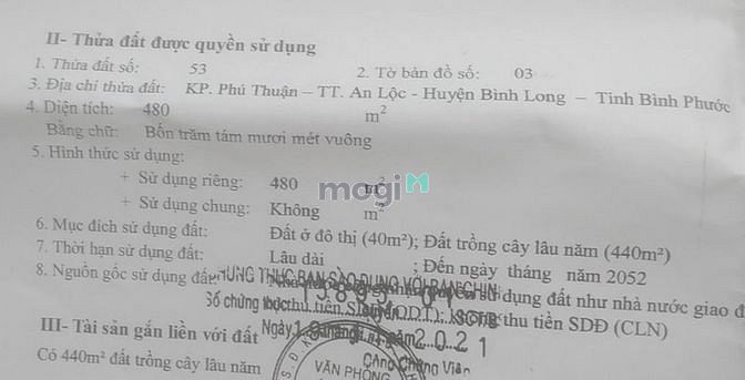 Hình ảnh BÁN ĐẤT THỔ VƯỜN: S=480m2, thổ cư=40m2 (1tỷ6 - chính chủ, Bình Phước )