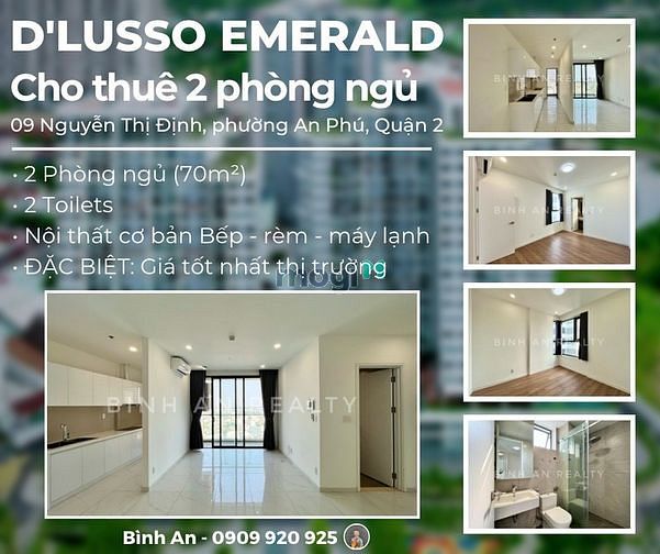 Hình ảnh Cho Thuê 2 Phòng Ngủ Nội Thất Cơ Bản Trung Tâm Quận 2 - D'Lusso