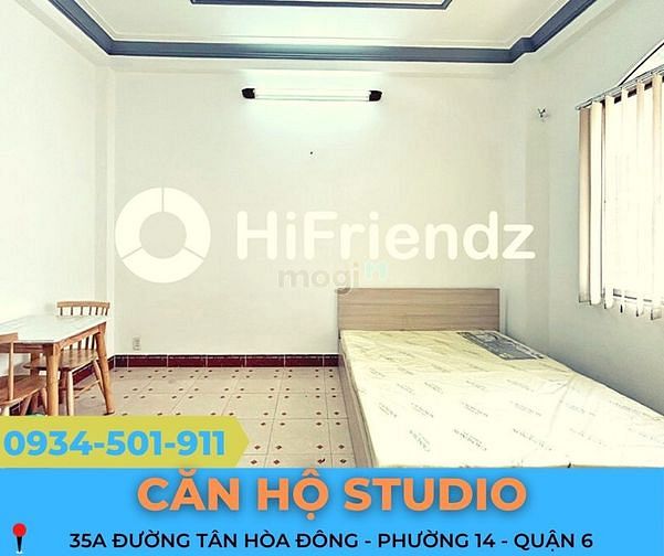 Hình ảnh Cho Thuê CĂN HỘ STUDIO Mới, 35m2, Full Nội Thất số 35A Tân Hoà Đông, Q