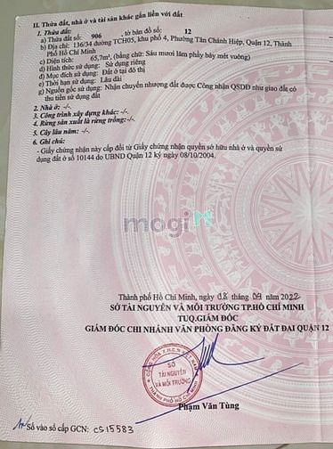 Hình ảnh Bán Đất Có Sãn Móng 3 Tầng, 1/ Đường Lâm Thị Hố, Q12, Hẻm Xe Hơi