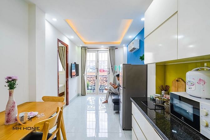 Hình ảnh 🚨CH cao cấp 1PN balcon tách bếp Full NT🔥CỬU LONG🔥Sân bay TSN🌳