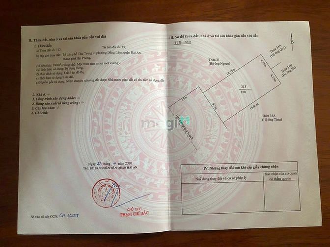 Hình ảnh Bán lô đất biệt thự 180m ngang 9.5m văn cao đằng lâm hải an