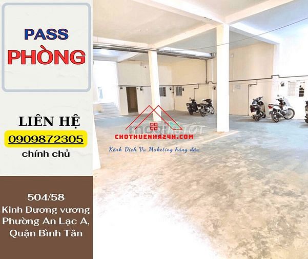 Hình ảnh PASS PHÒNG sát Aeon Bình Tân Số 504/58 Kinh Dương Vương