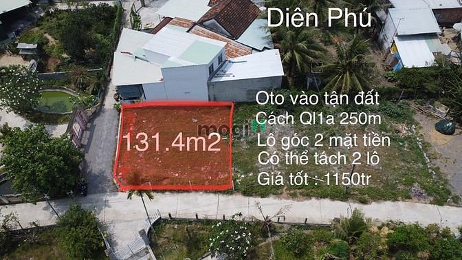 Hình ảnh Bán lô đất thôn 4, Diên Phú, Diên Khánh. Lô góc 2 mặt tiền ngang 12m.