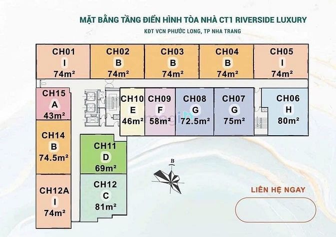 Hình ảnh Mb6623 nạp rút nhanh chóng cao cấp CT1 Riverside Luxury 2PN-2WC, đầy đủ nội thất