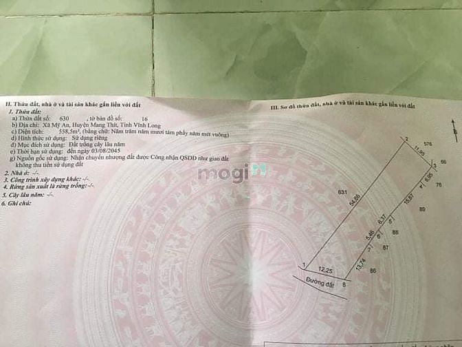 Hình ảnh Bán Đất Vườn xã mỹ an huyện mang thít
